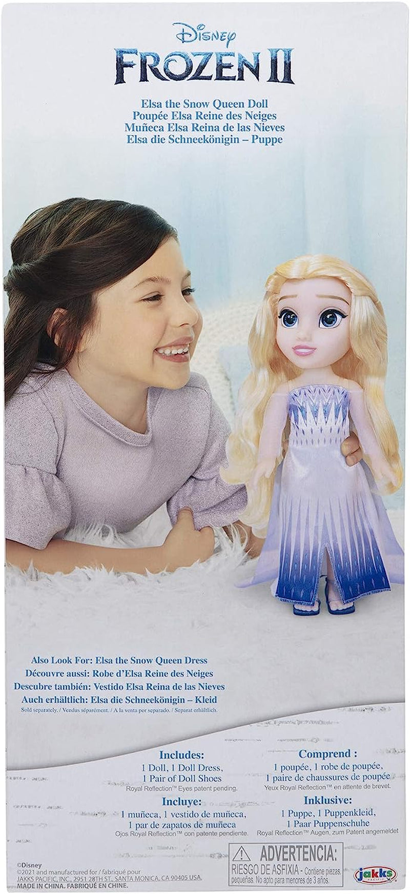 Disney Frozen 2 ELSA die Schneekönigin-Puppe – 35 cm große, bewegliche Puppe in kultigem Modekleid und mit langem wallendem Haar für zusätzliches Spielvergnügen, für Mädchen ab 3 Jahren, 214894