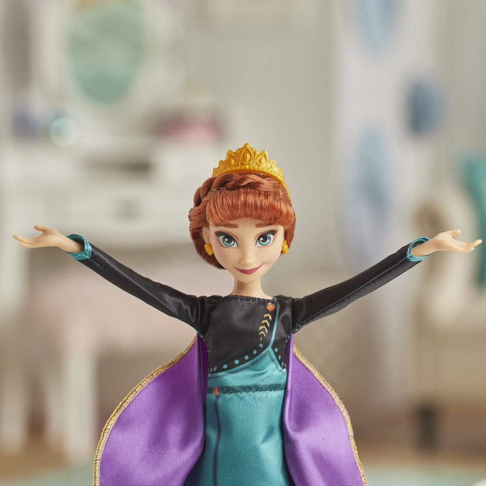Disney Die Eiskönigin 2 – Puppe Disney Anna Singende (Französisch) im Outfit von Königin – 27 cm