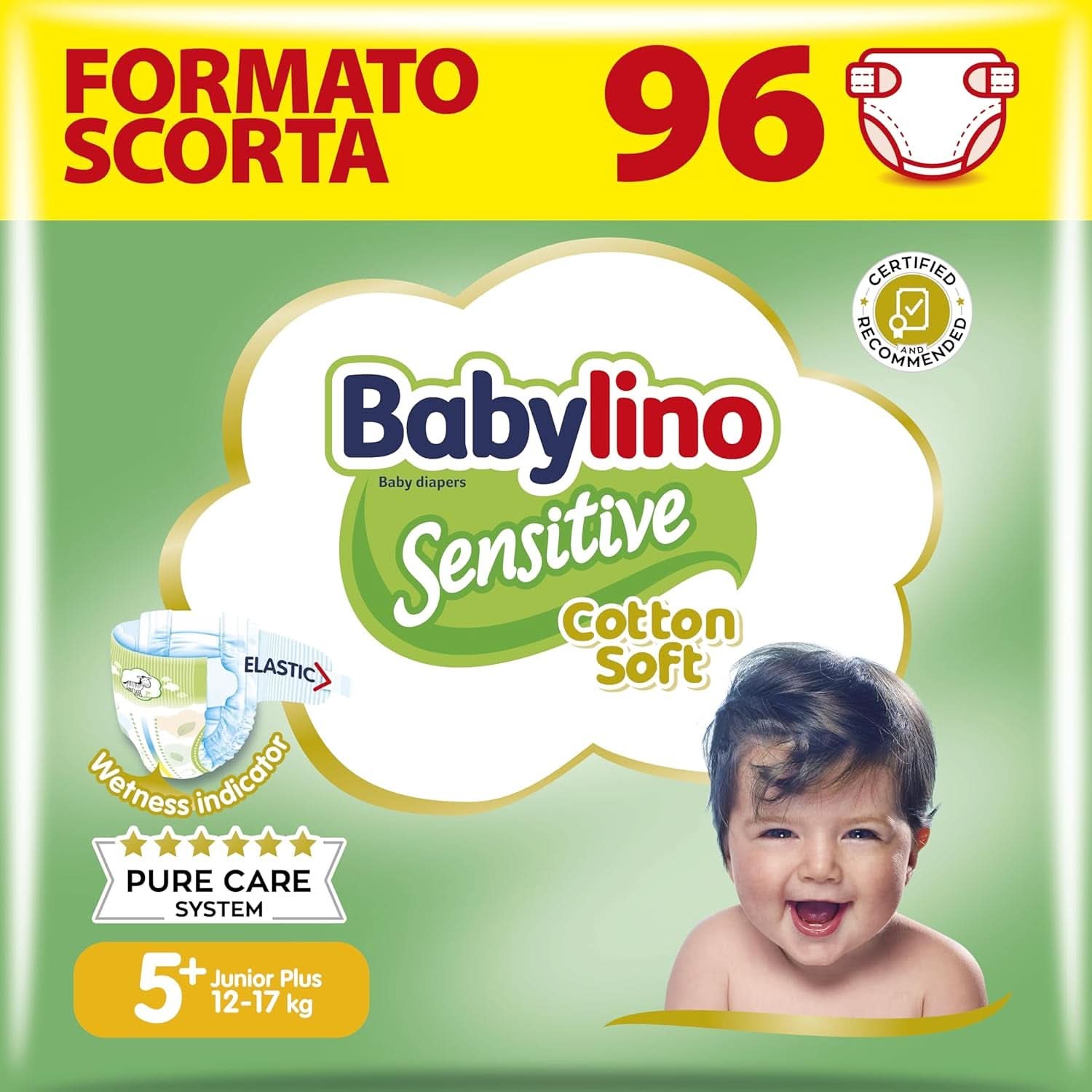 Babylino Sensitive, zarte Windeln für Kinder, verschiedene Größen Mutter und Kind Naty Shop Größe 5+ (16 Stück)