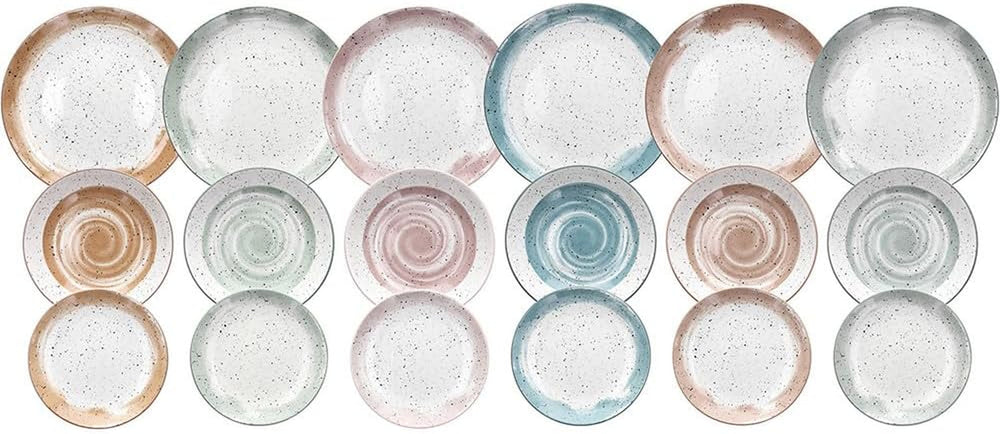Serviciu de masă Sienna pentru 6 persoane, 18 piese, porțelan, multicolor