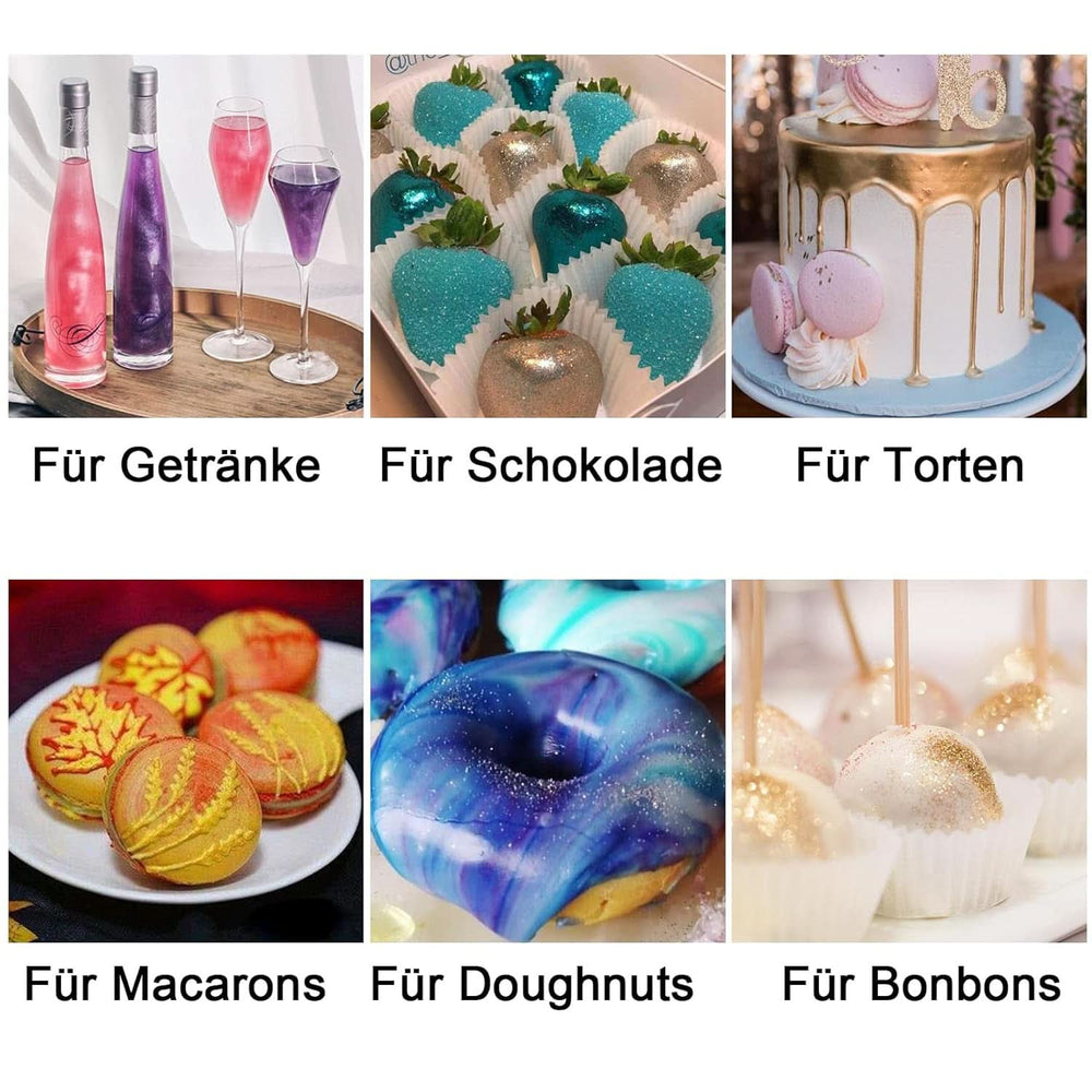 Essbares Glitzerset, Pulver, 3 Gramm pro Farbe Naty Shop