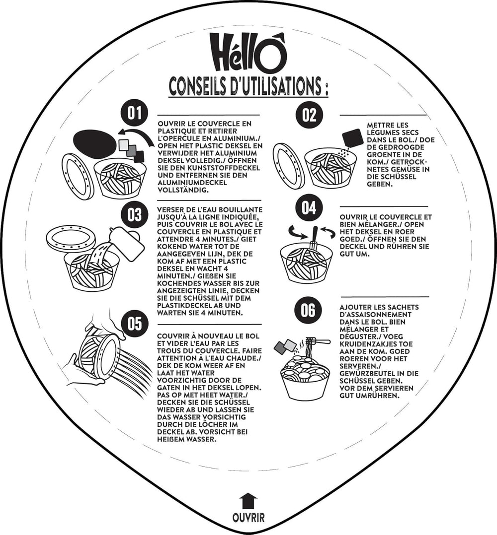 HELLO PHO WOK Instant-Reisnudeln, Rindfleisch – 1 x 76 g