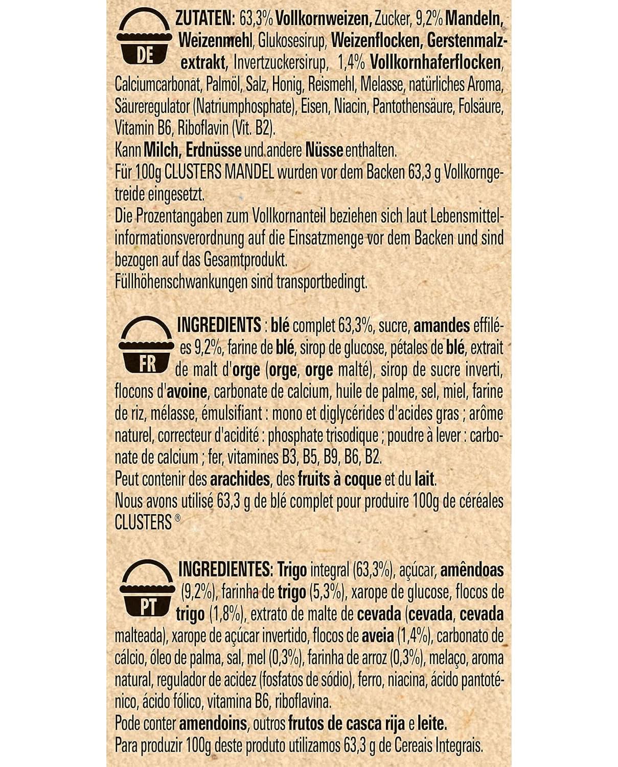 Clusters Migdale, cereale pentru un mic dejun delicios cu fulgi crocanți de migdale, 325 grame Naty Shop