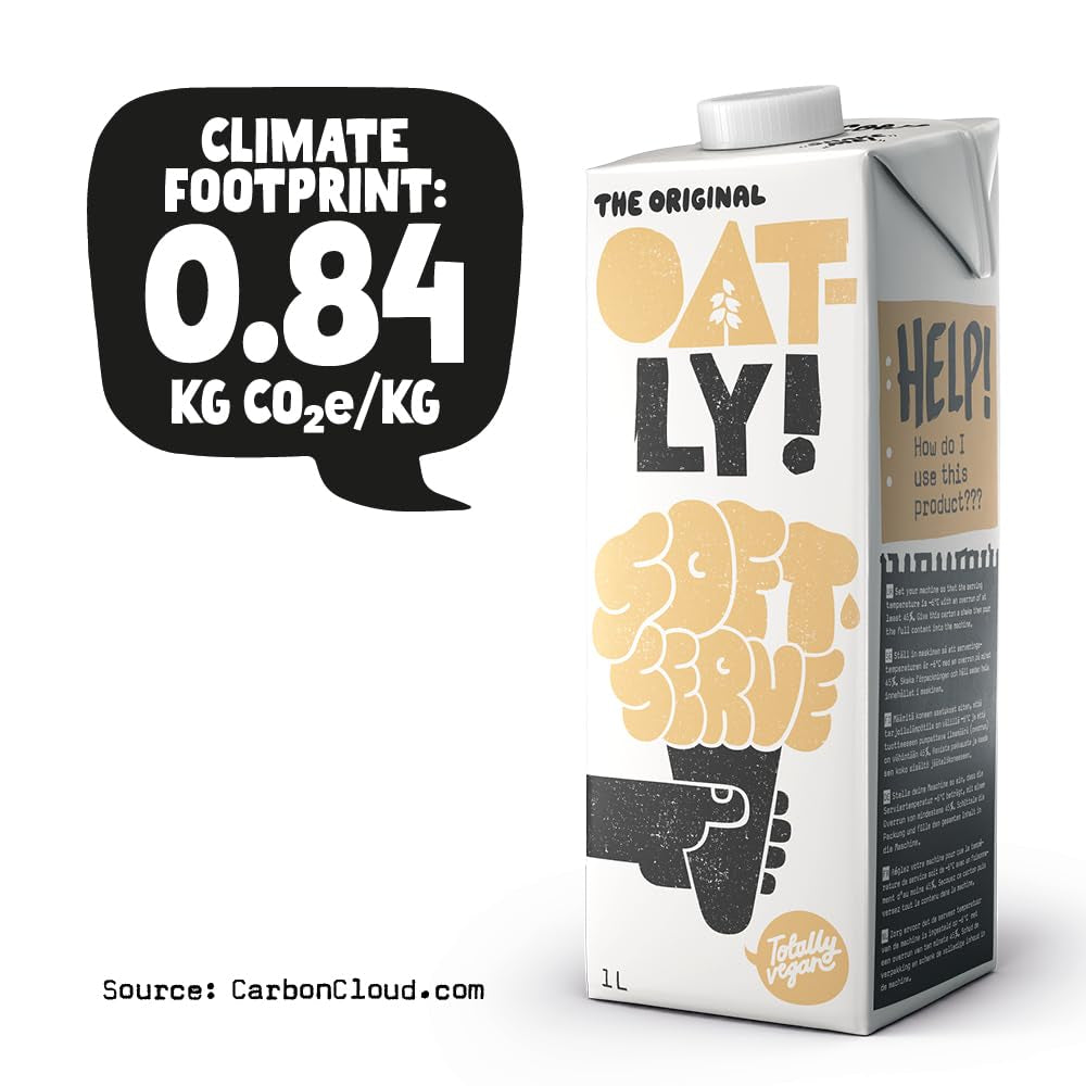 Oatly Soft Serve Mix zur Herstellung von Softeis auf pflanzlicher Basis in der Eismaschine 1L, (6er-Pack)
