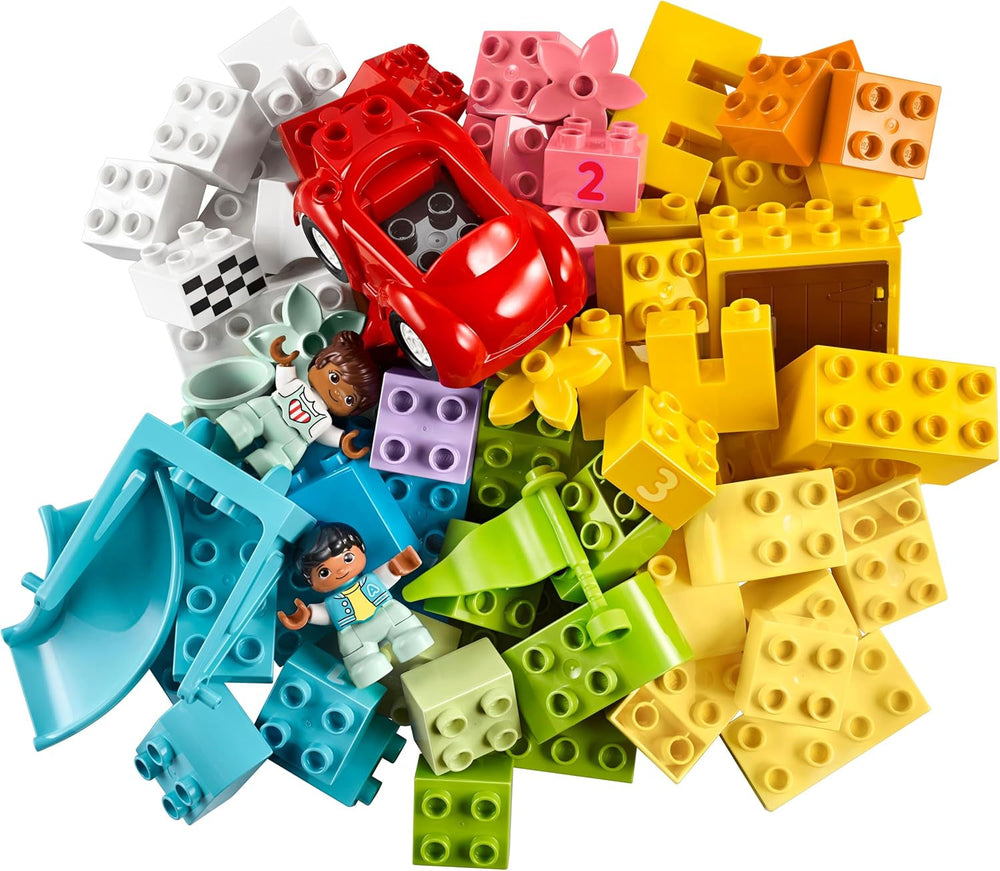 LEGO DUPLO Deluxe Brick Box - Fine Motor Skills Toys for 1+ Year Old Boys & Girls - incl. a Car, Number Bricks & Animal Figures, Plus Toy Storage - 10914