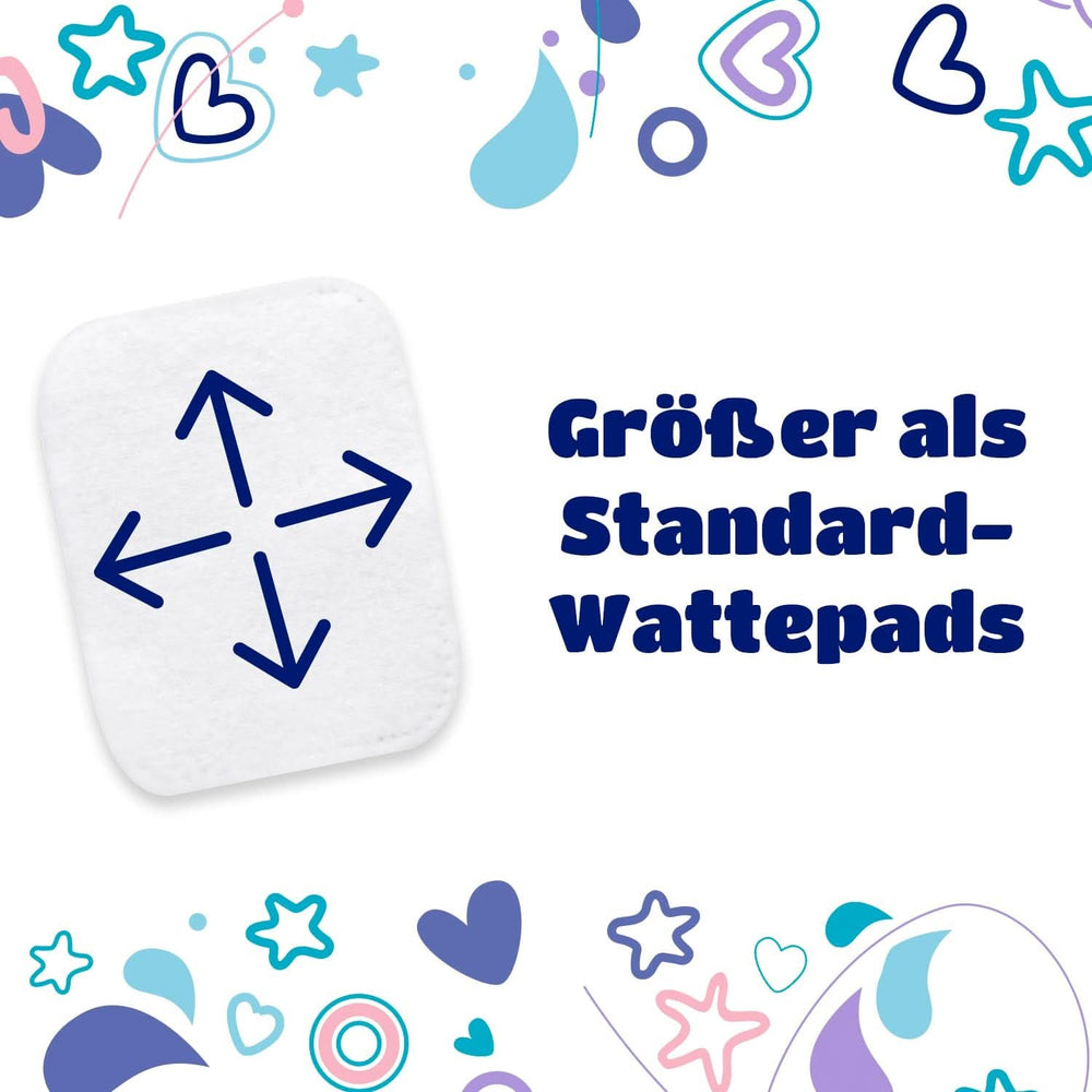 Kindii Pure Baby Pads – 100 % Baumwolle – Große quadratische Pads für empfindliche Haut – Ersetzt Feuchttücher – Weich – Weiche Kanten Baby-Feuchttücher Naty Shop