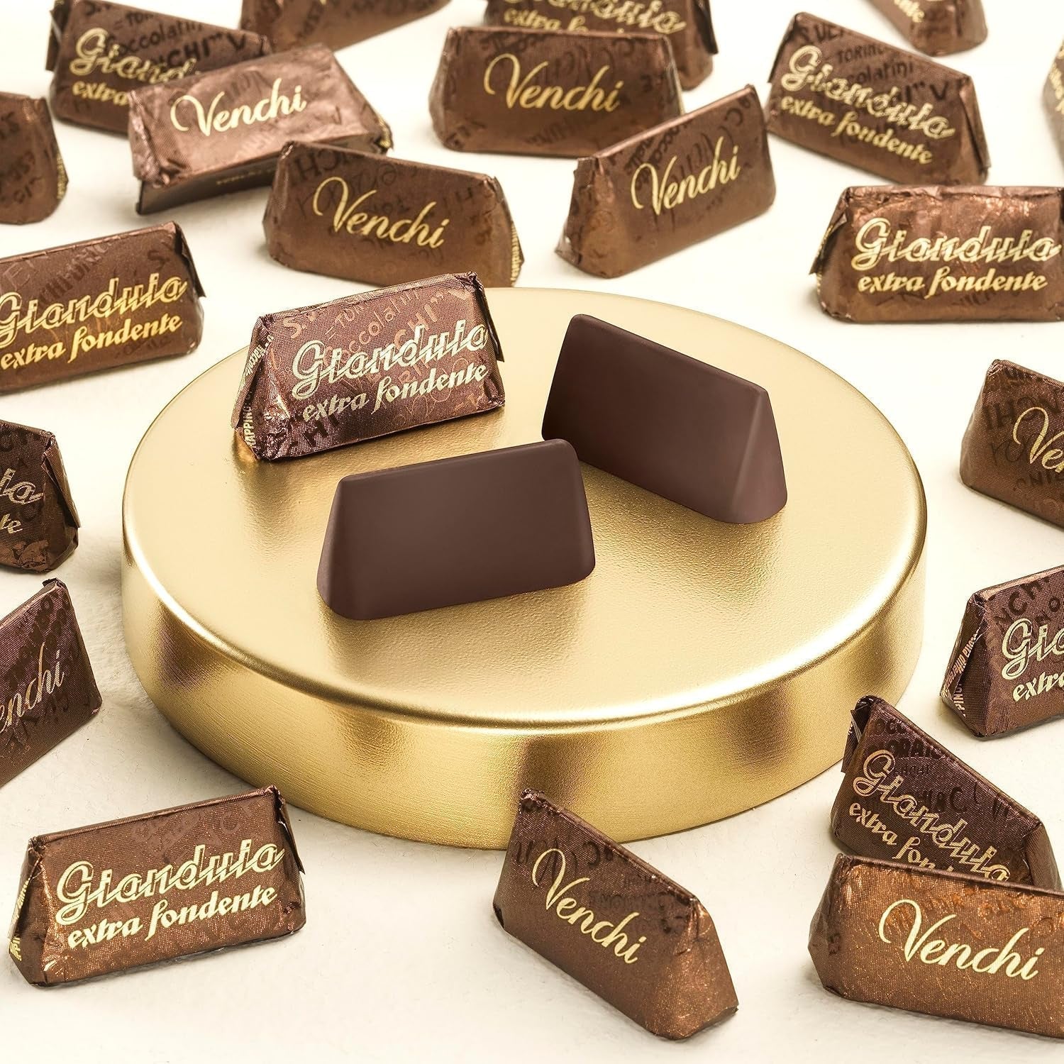 Dunkle Schokoladenpralinen, glutenfrei, Extra Venchi Gianduiotti in Großpackung 1 kg Pralinen Naty Shop