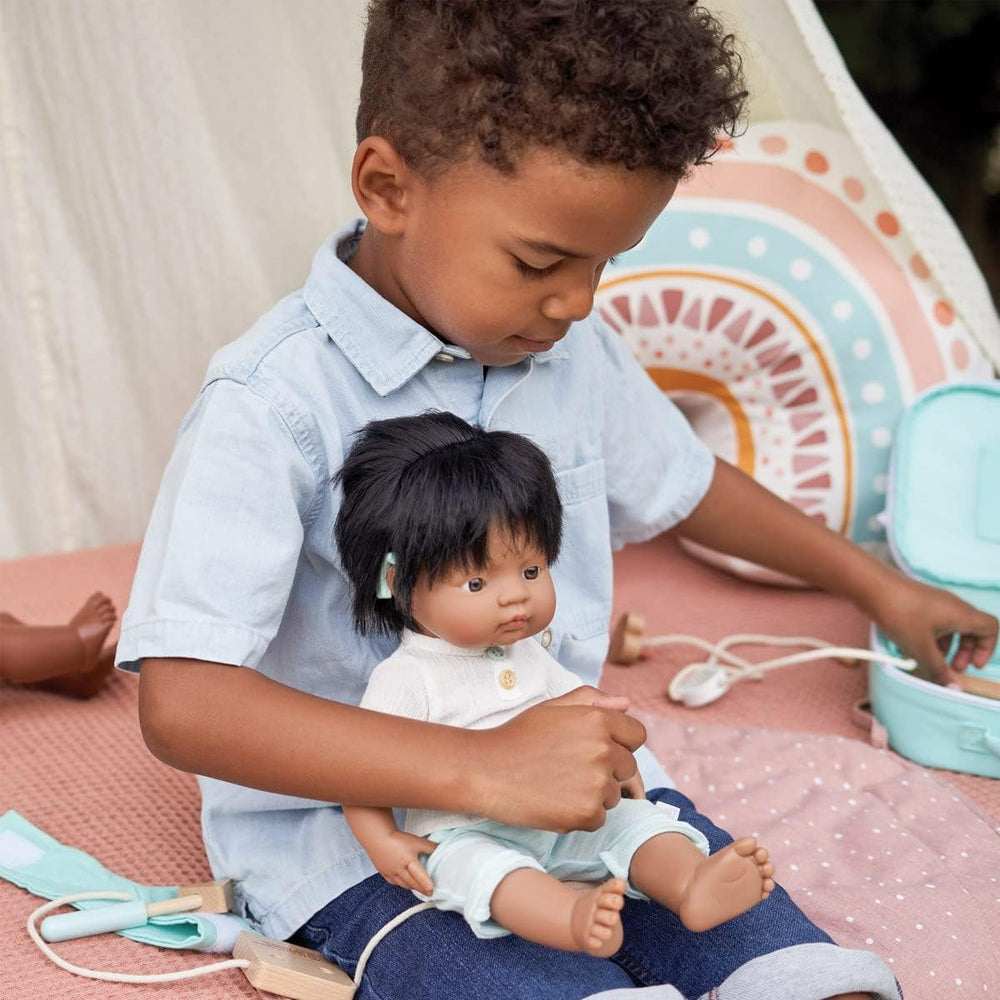 Miniland South American Boy 38cm with Hearing aid, Without Underwear, 31116