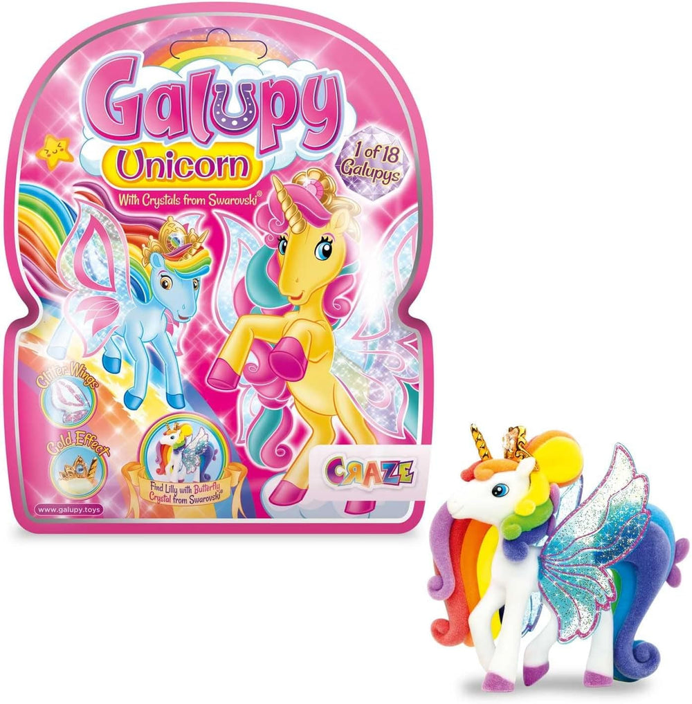 Galupy Einhorn – 3er-Pack Einhornfiguren, Einhornspielzeug zum Sammeln, Sparkly Wings Ponyfiguren und Swarovski-Kristall-Actionfiguren. Naty Shop Galupy 1X Einhorn 1 Galupy Einhorn 17739