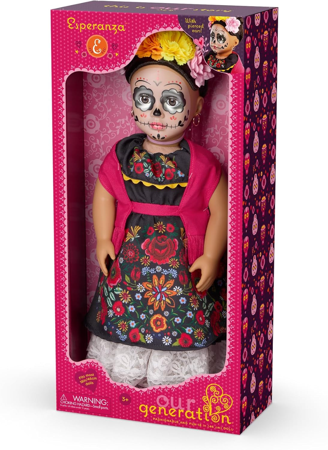 Our Generation - Esperanza - Special Edition 46 cm-Día de los Muertos-Puppe - Lebensechte braune Augen & gewelltes braunes Haar - Spielzeug für Kinder ab 3 Jahren
