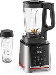 Tefal Infinymix Hochgeschwindigkeits-Standmixer, 5 Auto-Programme + manuelle Einstellung, 2.6-L-Tritan-Behälter, Inkl. 600Ml Reisebecher/Stampfer/Rezeptheft, Silber, BL91HD31 Mutter und Kind Naty Shop