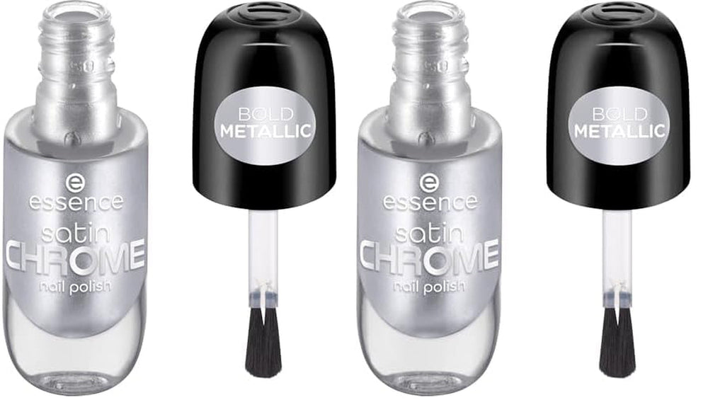 Oja Essence Satin CHROME, nr. 02, roz, acoperire completă, rezultate expres, pigmentată intens, metalică, vegană, fără particule de microplastic, fără parfum, fără parabeni, 1 pachet (8ml)