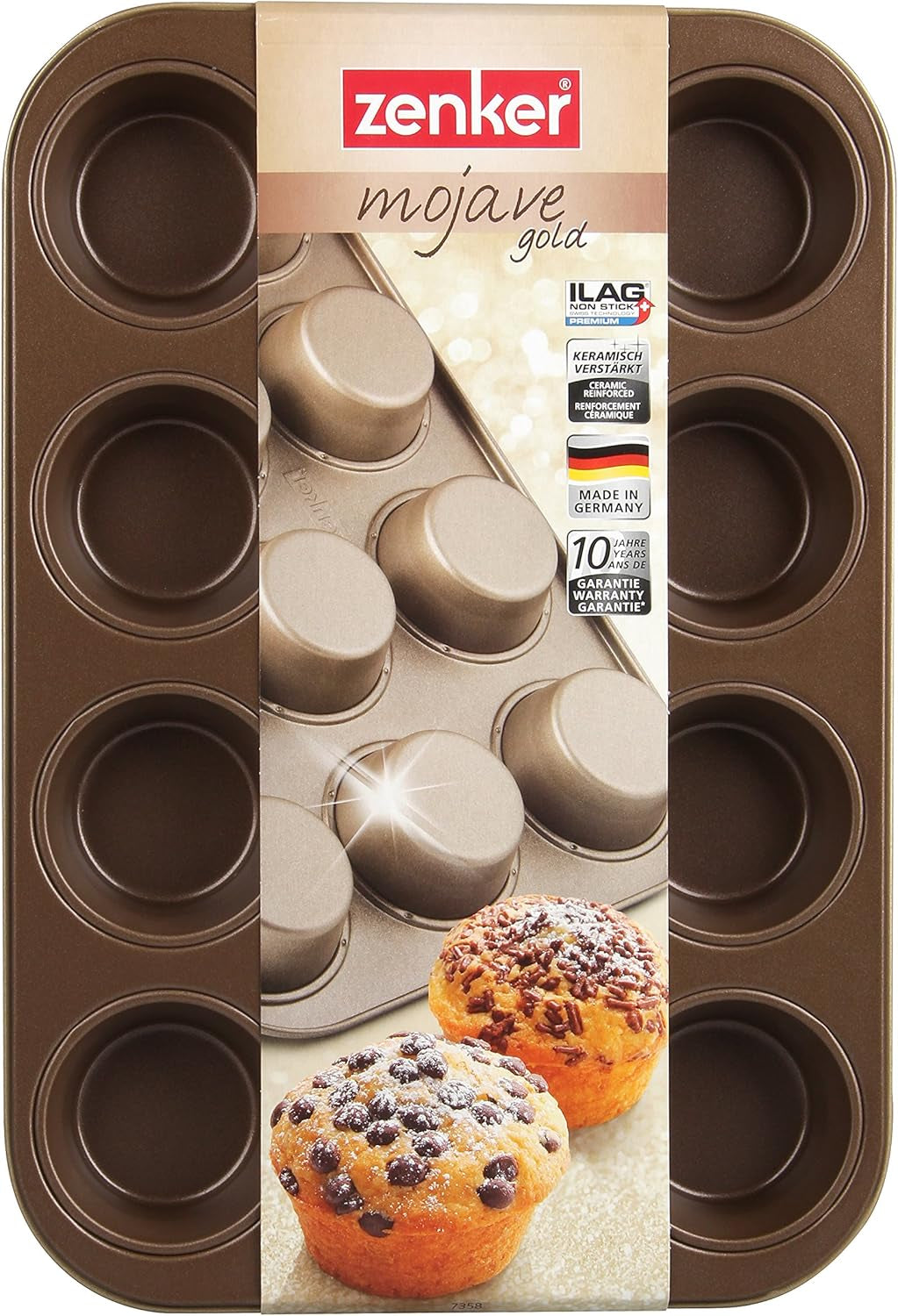 Zenker, Muffinform Durchmesser Ø 7 cm, MOJAVE GOLD Formen und Backbleche Naty Shop