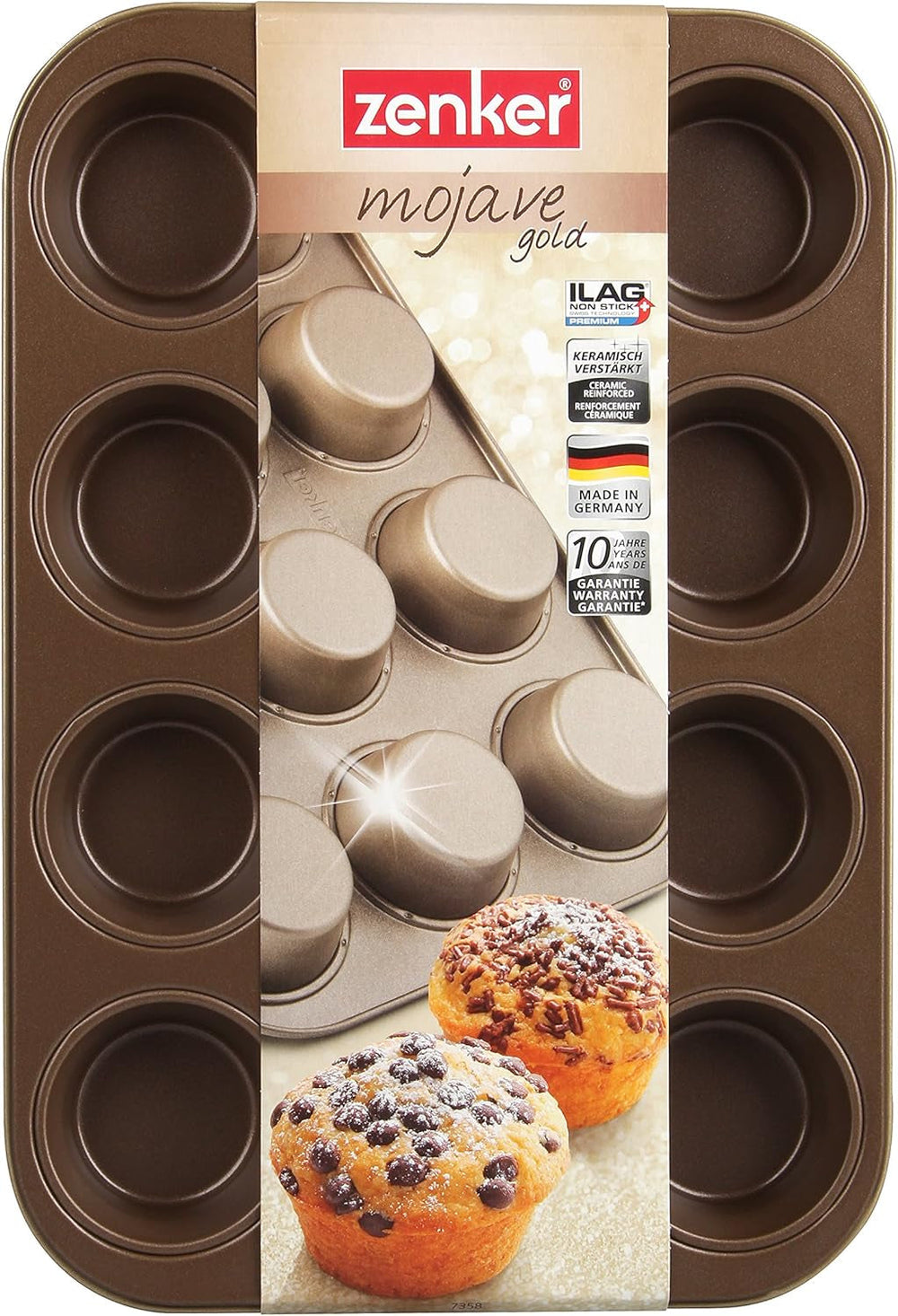 Zenker, Muffinform Durchmesser Ø 7 cm, MOJAVE GOLD Formen und Backbleche Naty Shop