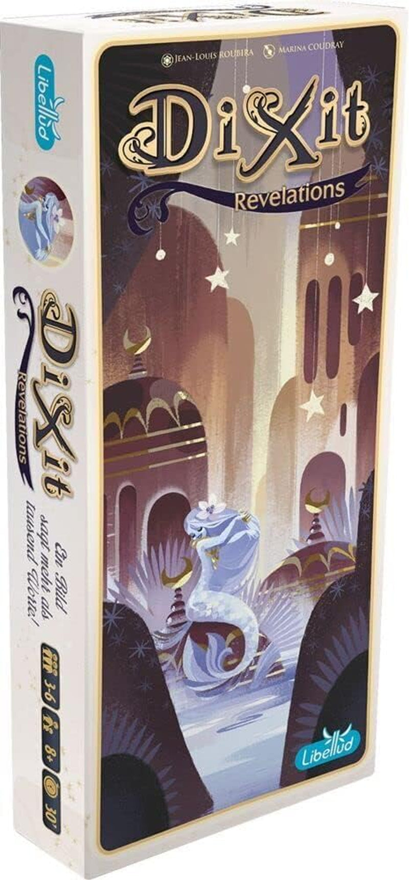 Asmodee, Dixit, versiune germană, joc de bază, O imagine valorează cât o mie de cuvinte, joc creativ de familie pentru 3-8 jucători cu vârsta de 8 ani și peste, Jocul anului 2010 cu o durată de joc de 30 de minute
