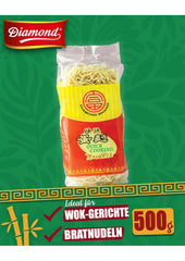 Tăiței DIAMOND cu ou, tăiței rapizi din făină de grâu pentru wok și garnituri - 1 x 500 g
