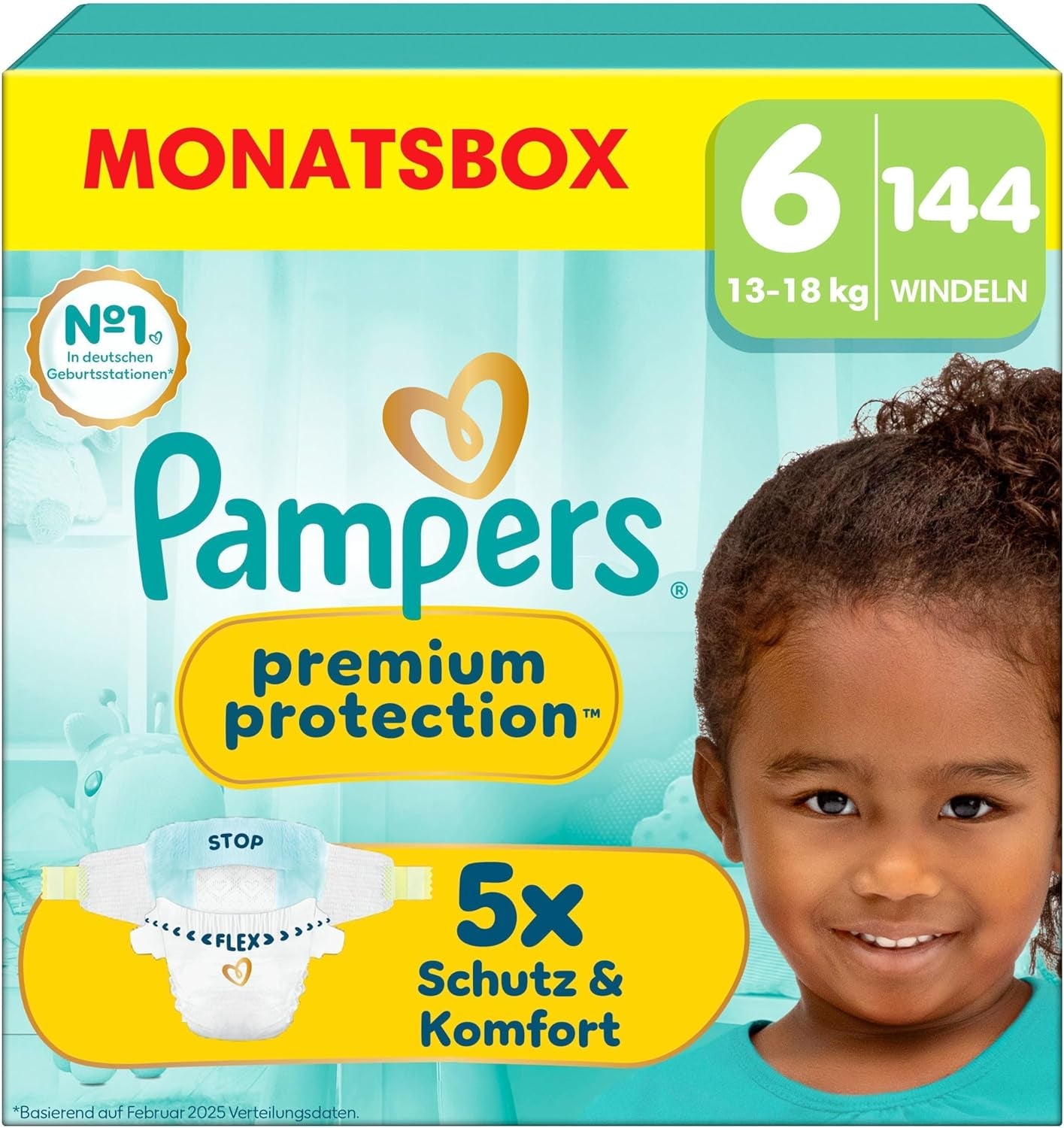 Pampers Premium Protection Mărimea 5, 152 scutece, 11 kg-16 kg, protecția noastră numărul 1 împotriva pielii și scurgerilor
