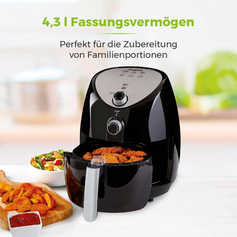 Tower T17021 Heißluftfritteuse, 60-Minuten-Timer – 4,3 l, 1500 W Haushaltsgeräte Naty Shop