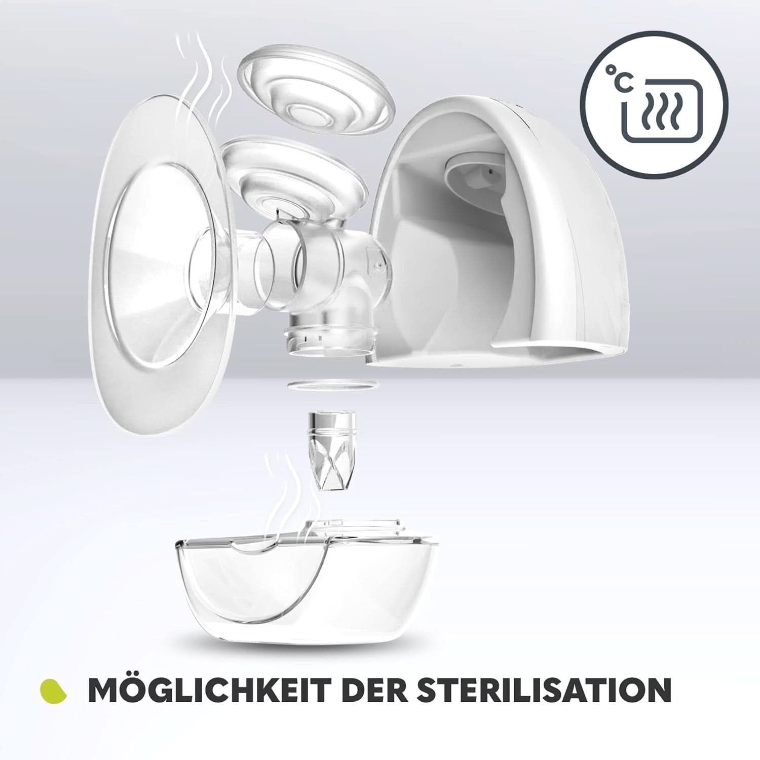 Elektrische Milchpumpe LIONELO Fidi Free 2, Massagemodus, 5 Intensitätsstufen Zubehör Essen und Stillen Bebe Naty Shop