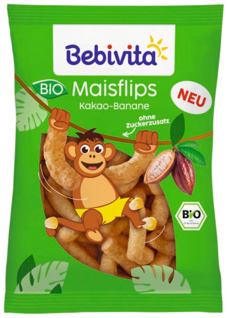 Snacks Mais-Flips Kakao-Banane, 30 g, 7er-Pack (7 x 30 g) Mutter und Kind Naty Shop Standardtitel