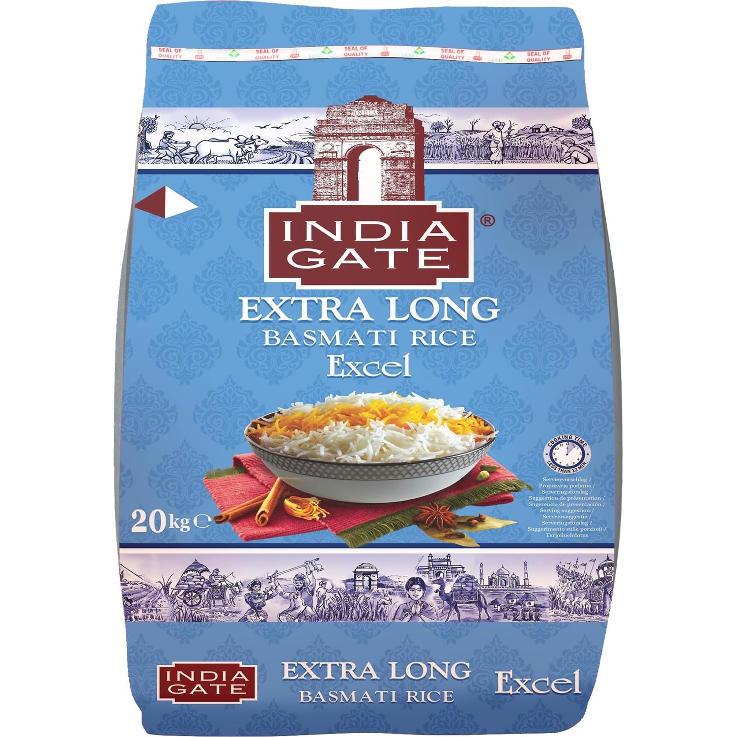 Orez Basmati Premium INDIA GATE – Orez cu bob lung fin, aromat, din India, bob lung fin (1 x 5 kg)