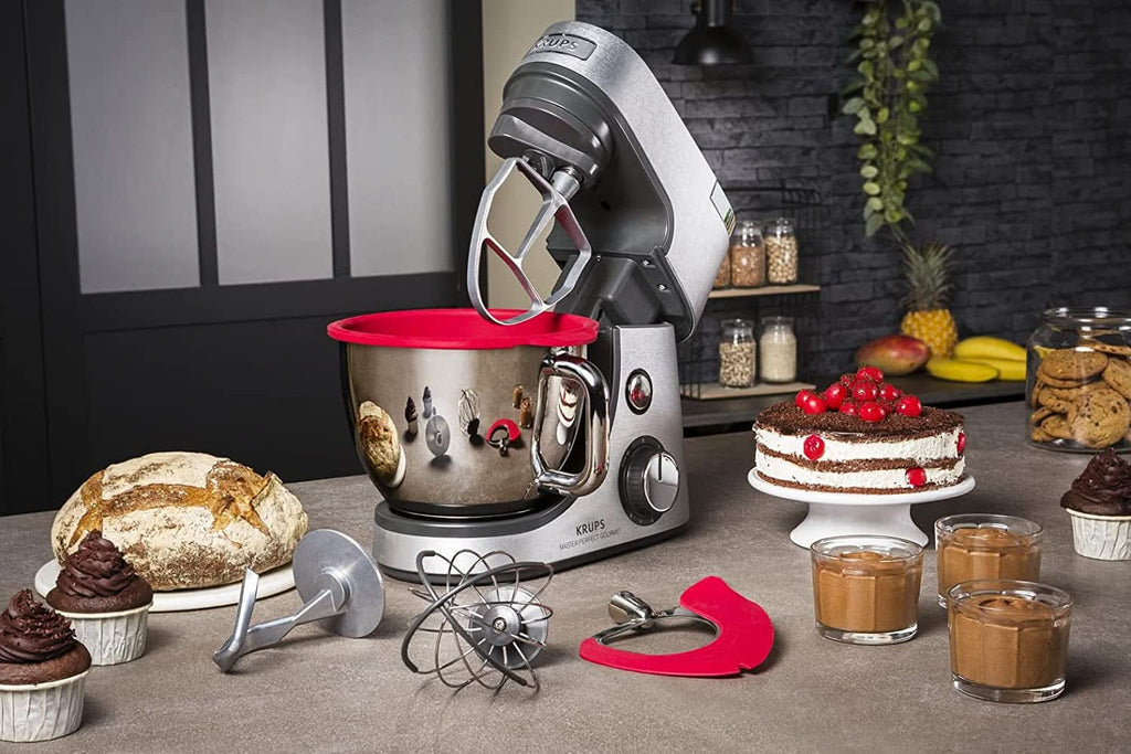 Robot de bucătărie Krups KA631D Master Perfect Gourmet | 1100 wați | 8 viteze | Bol din oțel inoxidabil de 4,6 litri | 5 accesorii: set de coacere, bol flexibil, unitate de mărunțire | oțel inoxidabil periat Mama si Copilul Naty Shop