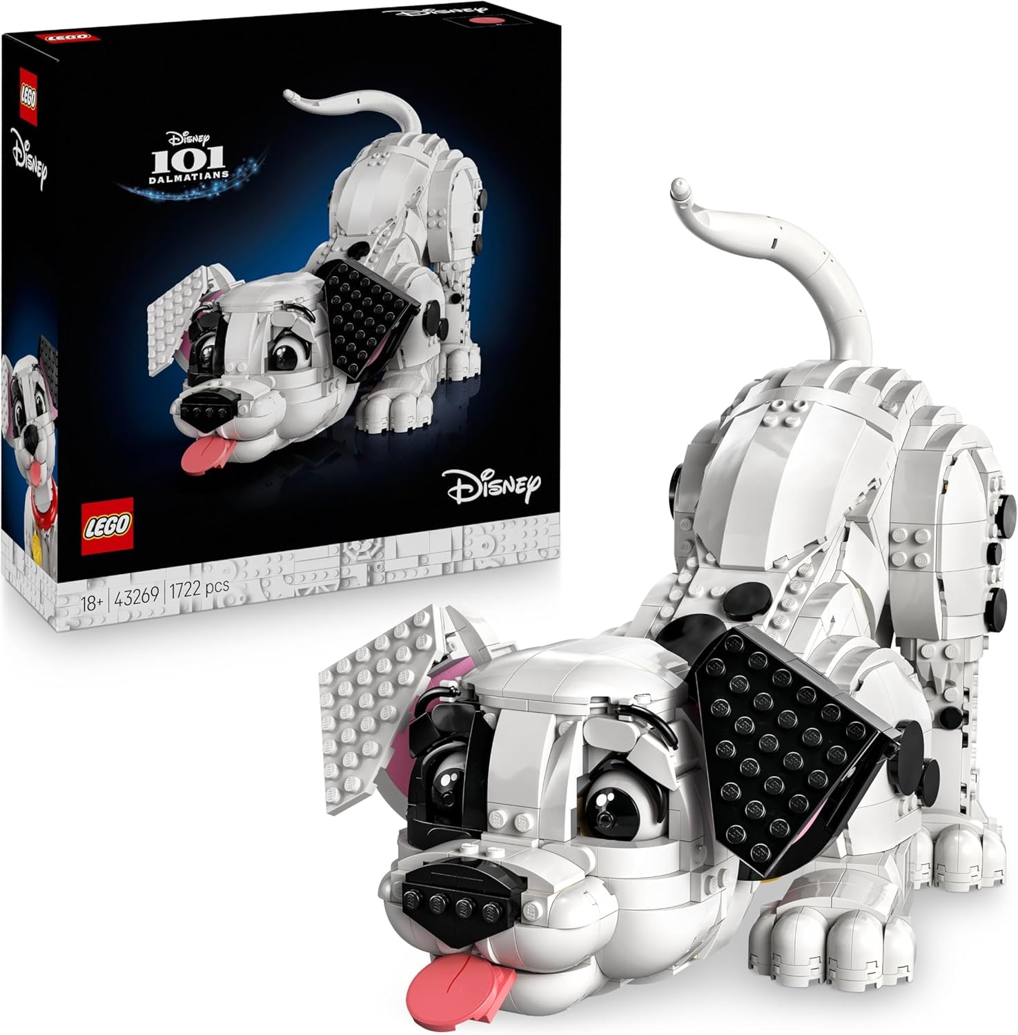 LEGO ǀ Disney Welpe aus 101 Dalmatiner - Individuell gestalltbares Bauset für Erwachsene - Verwandelbar in 6 süße Hunde mit drehbarem Kopf und Schwanz - DIY Deko - Geschenkidee für Fans - 43269