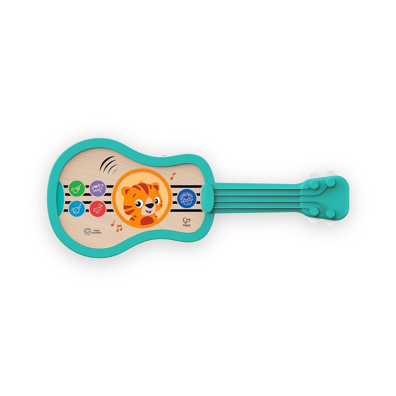 Baby Einstein, Hape, Strum Along Songs Magic Touch jucărie din lemn, jucărie muzicală din lemn chitară, instrumente muzicale electronice, jucărie senzorială și de activitate pentru copii, de la 6 luni Jucarii Bebe Naty Shop Ukulele Magic Touch