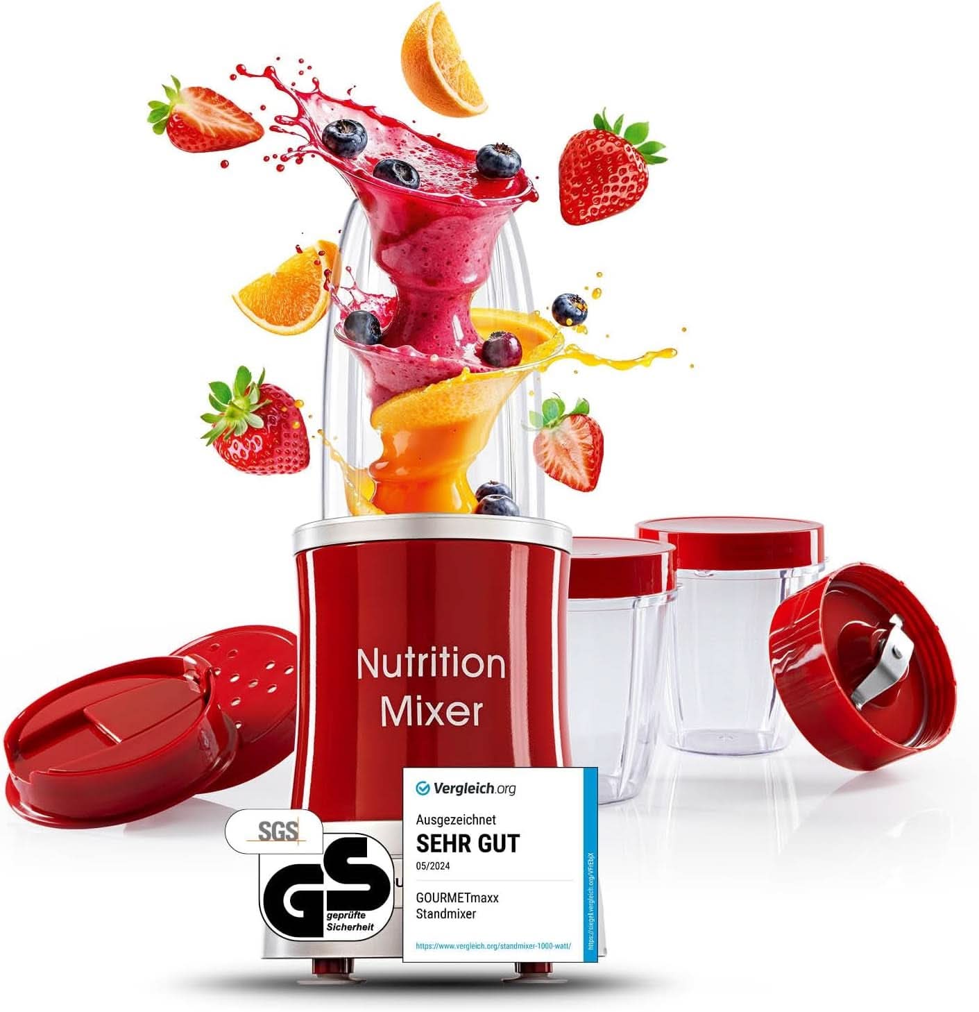 Gourmetmaxx Mr Magic Blender, Smoothie Maker mit XXL Naty Shop Zubehörpaket