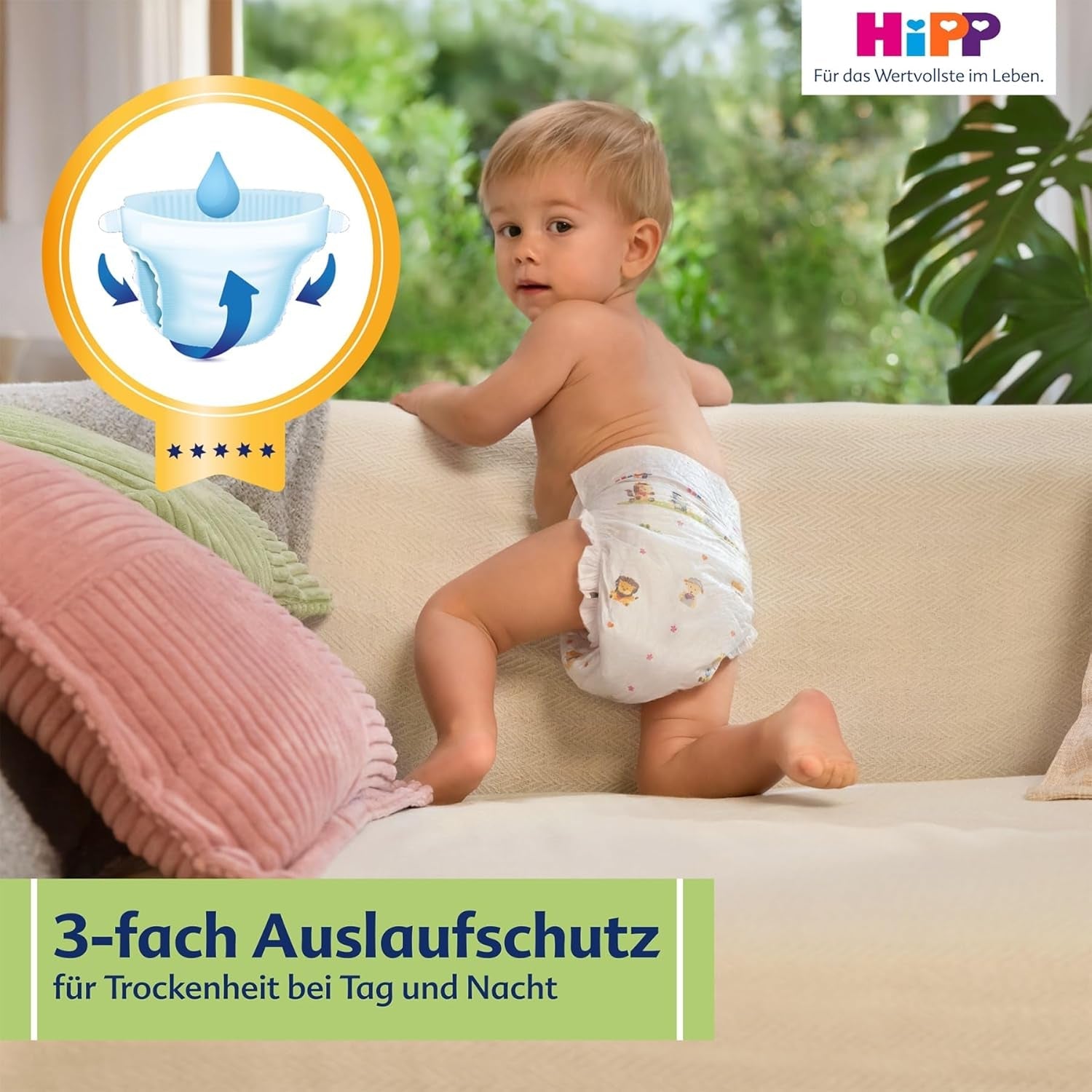 Scutec HiPP Extra Soft Premium Mărimea 1 Nou-născut 2-5 kg, 72 bucăți (3 pachete a câte 24), cu protecție anti-scurgere în 3 moduri și protecție dublă a pielii