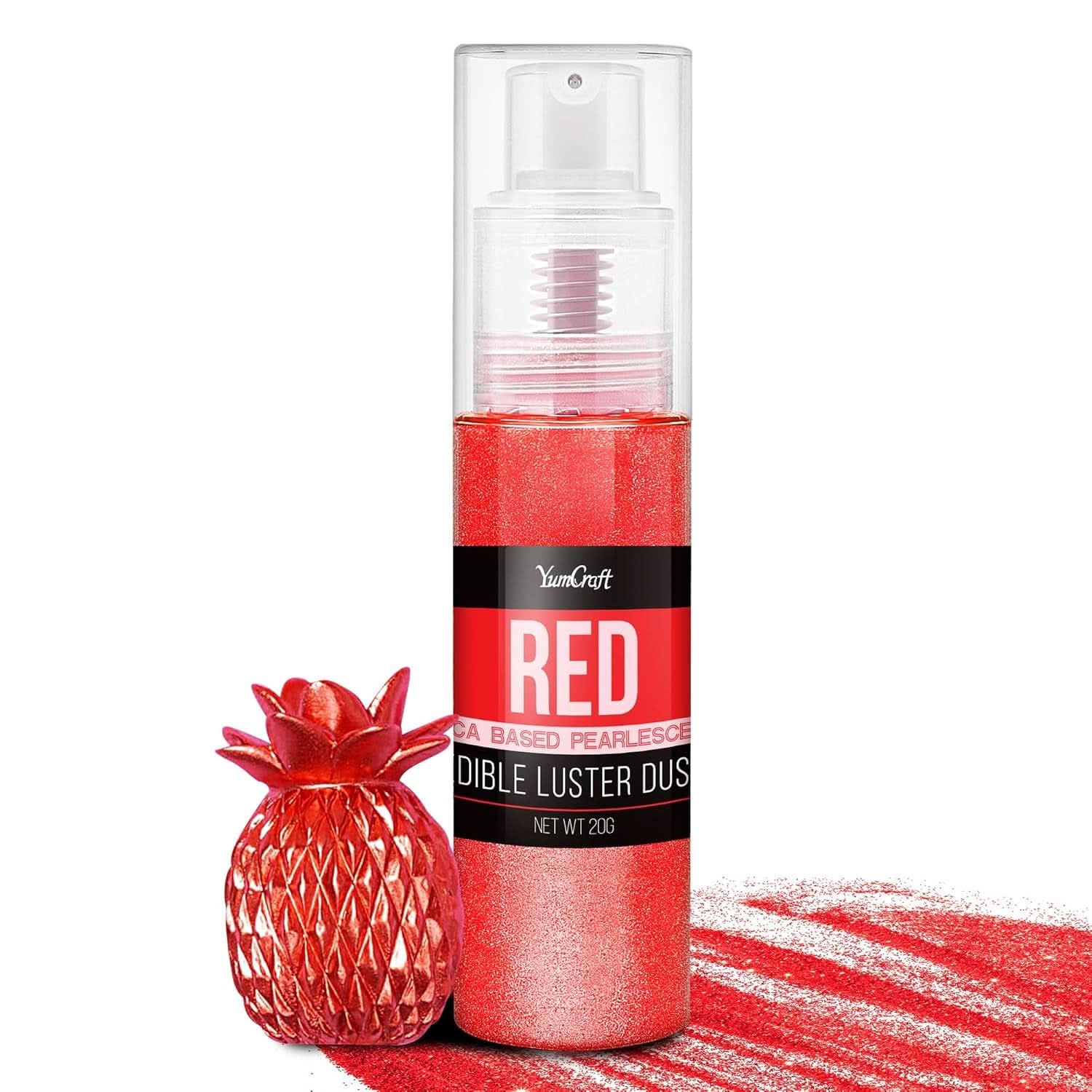 Spray glitter comestibil, 20 grame Naty Shop Rosu