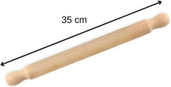 Sucitor Zenker din lemn de fag, 350 x 30 x 30 mm – Perfect pentru aluat și fondant, certificat FSC, cu guler practic, maro