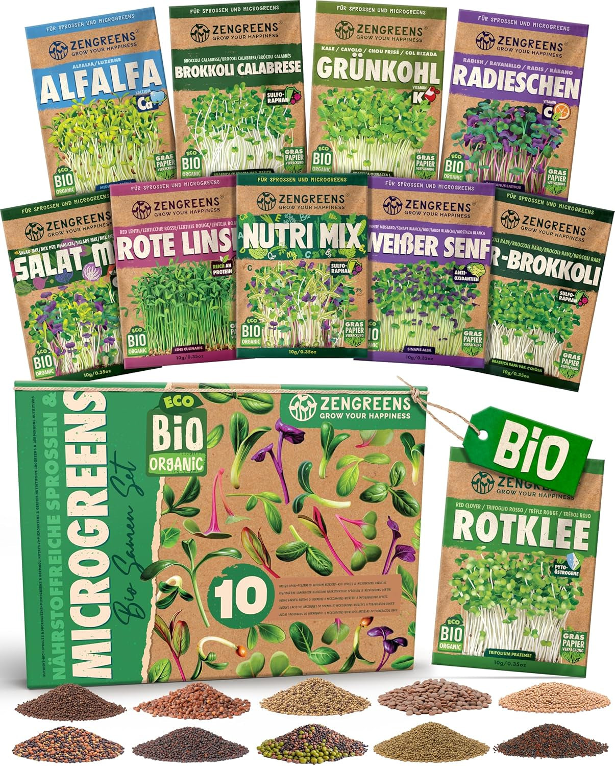 Semințe de busuioc organice într-un set de 6 - 6 semințe de busuioc pentru cultivare ușoară în grădină, balcon sau strat înălțat - semințe de plante - răsaduri