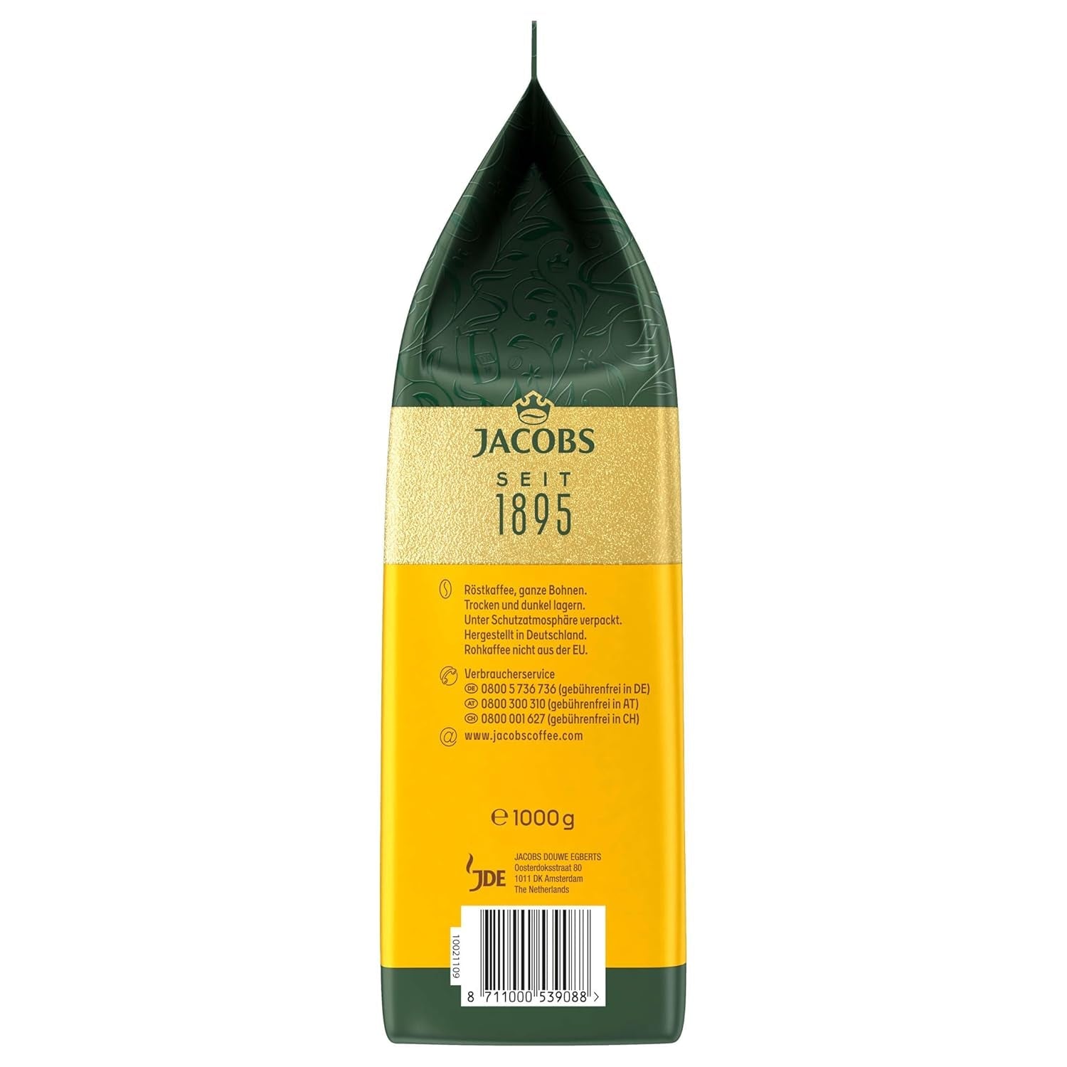 Jacobs Expert Roast Cafe Crema Gold, Cafea boabe întregi (4 x 1 kg)