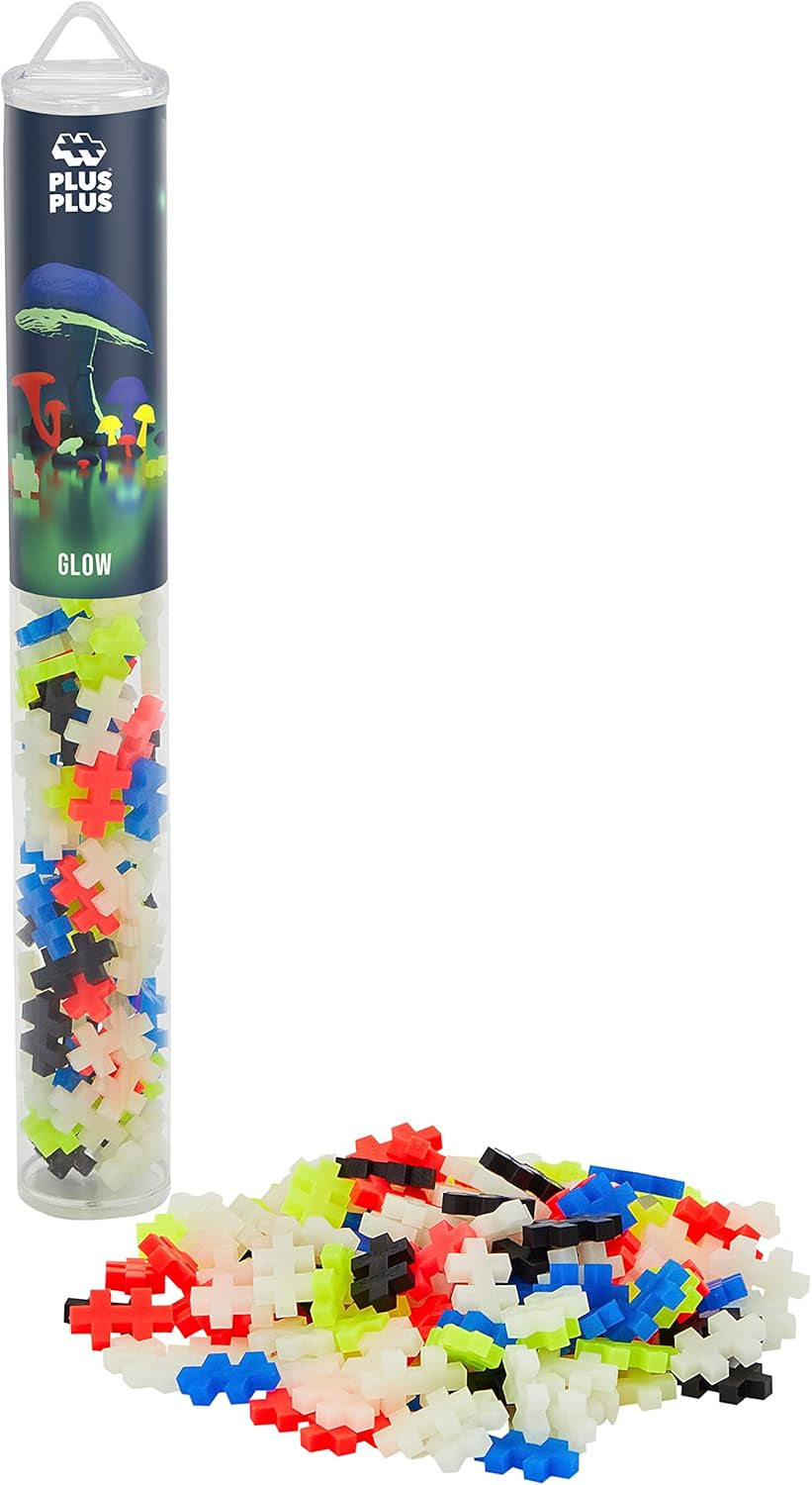 Plus-Plus 9604262 Geniales Konstruktionsspielzeug, Regenbogen, Kreativ-Bausteine Tube, 240 Teile