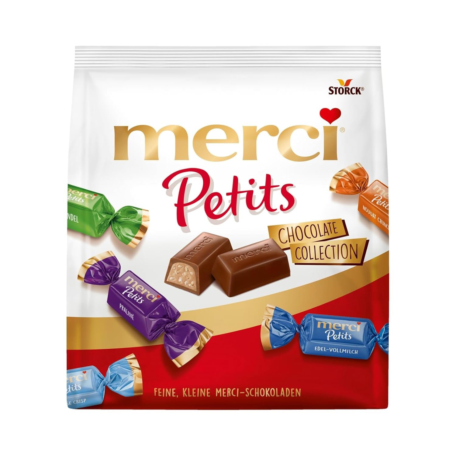 Merci Together – 1 x 175 g – Ciocolate umplute în cinci sortimente cu ciocolată fină cu lapte – Praline de ciocolată pentru a fi împărțite și oferite cadou