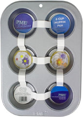 CSB108 6-Loch-Muffinform aus antihaftbeschichtetem Kohlenstoffstahl, Edelstahl, Silber, 28,9 x 17,7 x 3,1 cm. Backformen und -bleche Naty Shop