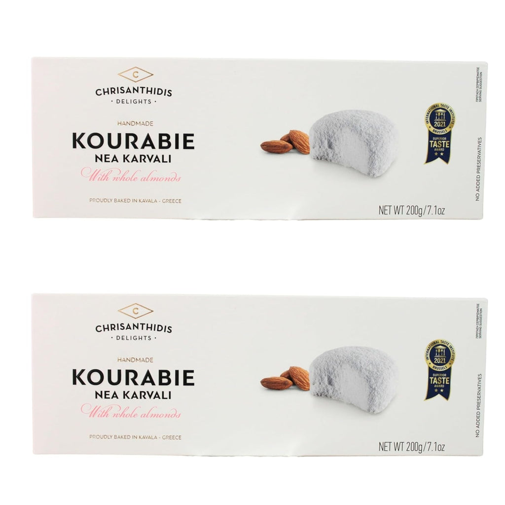 Chrisanthidis SA Biscuiți cu unt Kourabie și migdale 200g, pachet de 2 (2 x 200g)