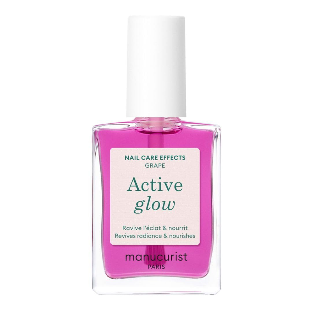 MANUCUIST Îngrijire Oja Repair Active Glow Raspberry (Roz) Bio-Based: Migdale dulci, Zmeură, Oja Hrănitoare și Lucioasă, Efect Roz Transparent - Oja Nude