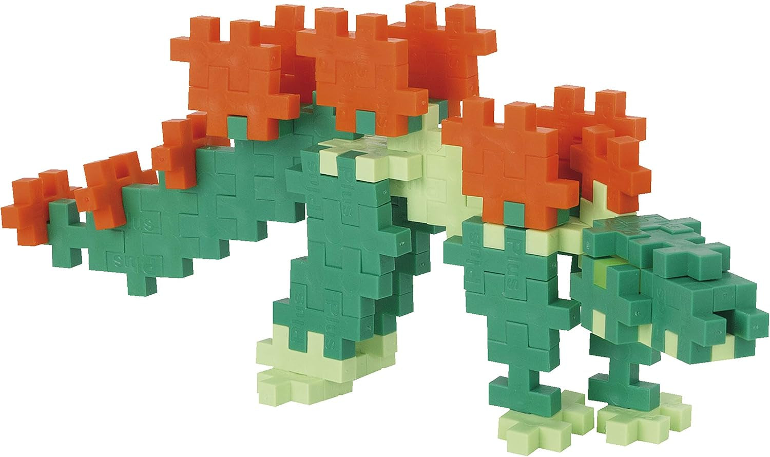 Plus-Plus 7266 Geniales Konstruktionsspielzeug, Dinosaurier-Mix, Bundle aus 4 verschiedenen Kreativ-Bausteine Tubes inkl. Bauplatte, 400 Teile, Mischfarben