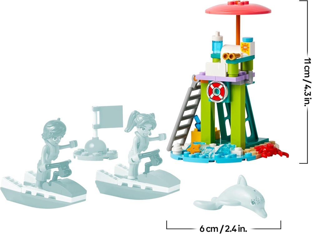 LEGO Friends Rettungsschwimmer Aussichtsturm mit Jetskis, Kinderspielzeug, Geschenkidee für Mädchen und Jungen ab 5 Jahren mit 2 Spielfiguren und Delfin, Jetski-Spielzeug 42623
