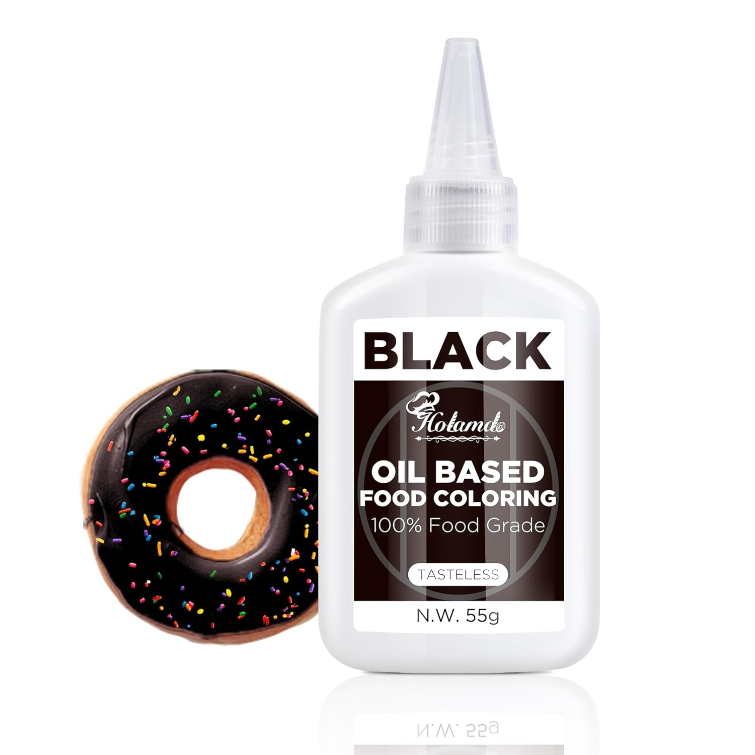 Colorant alimentar liposolubil 55g, colorant alimentar alb pe bază de ulei pentru ciocolată, fondant, macaron, decorarea torturilor, colorant alimentar concentrat pe bază de ulei pentru copt, gătit, glazură, cupcakes