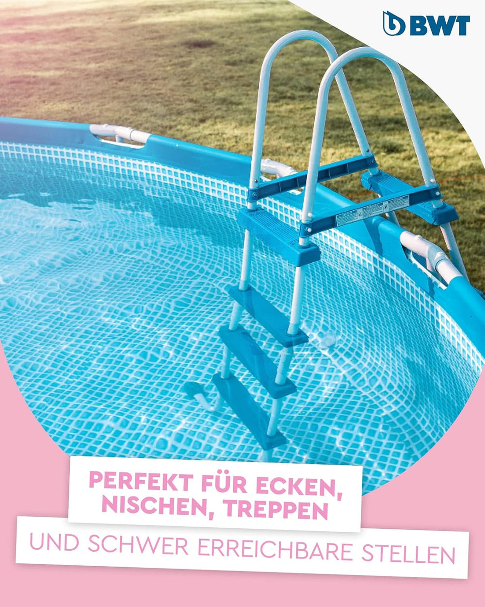 BWT Poolsauger BC02 (mit Standard-Poolstange) | Effektive Reinigung von freistehenden Pools und Pools bis 10 m³ | Kabelloser Betrieb mit maximaler Bewegungsfreiheit | Hohe Saugleistung