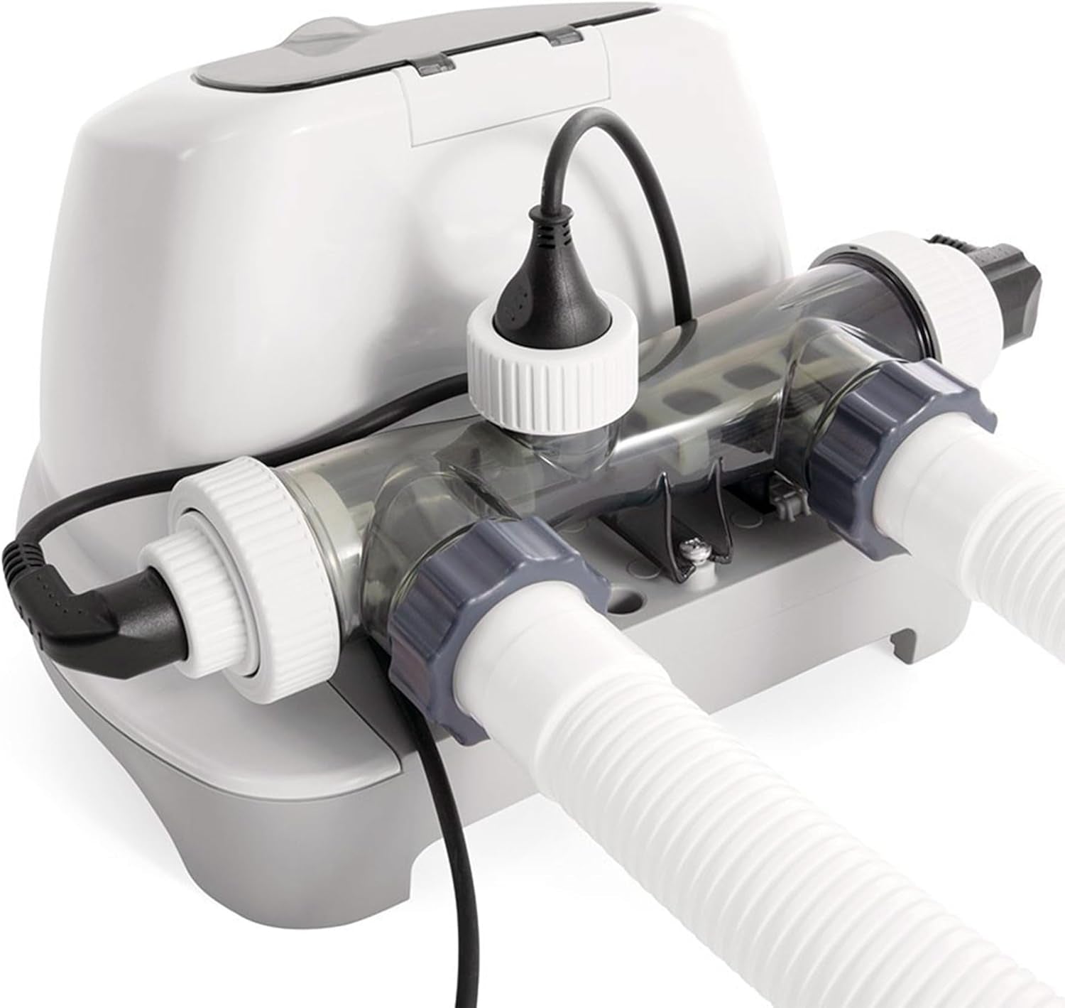 Intex 26668 – Sistem de filtrare cu apă sărată Krystal Clear, pentru pompă de filtrare 2650-12112 L/h, pentru piscine mici de până la 26500 L, plastic, alb