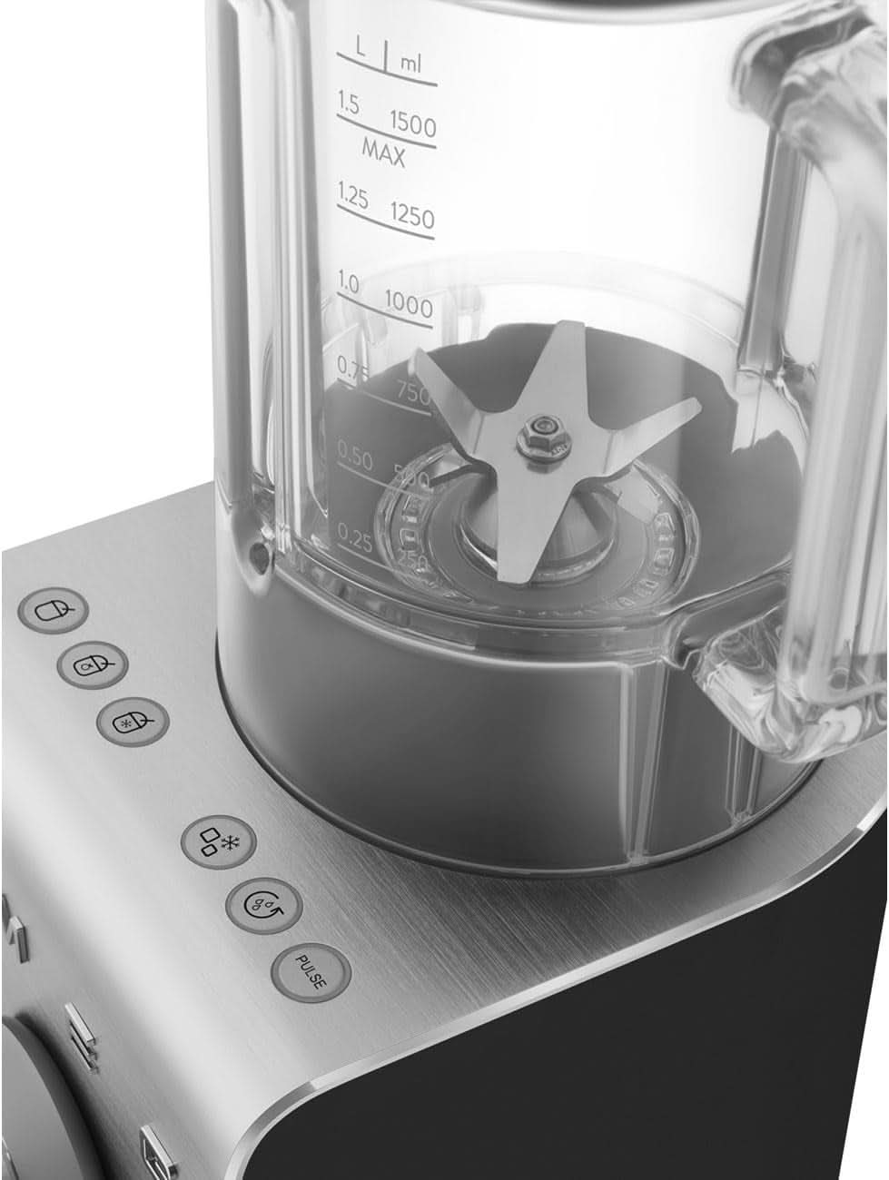 SMEG, Hochleistungsmixer BLC01BLMEU, 5 voreingestellte Programme, 9 manuelle Geschwindigkeiten, Pause & Pulse-Funktion, Kunststoffgehäuse, Rutschfeste Basis, 1400 W, Schwarz Kitchen Naty Shop