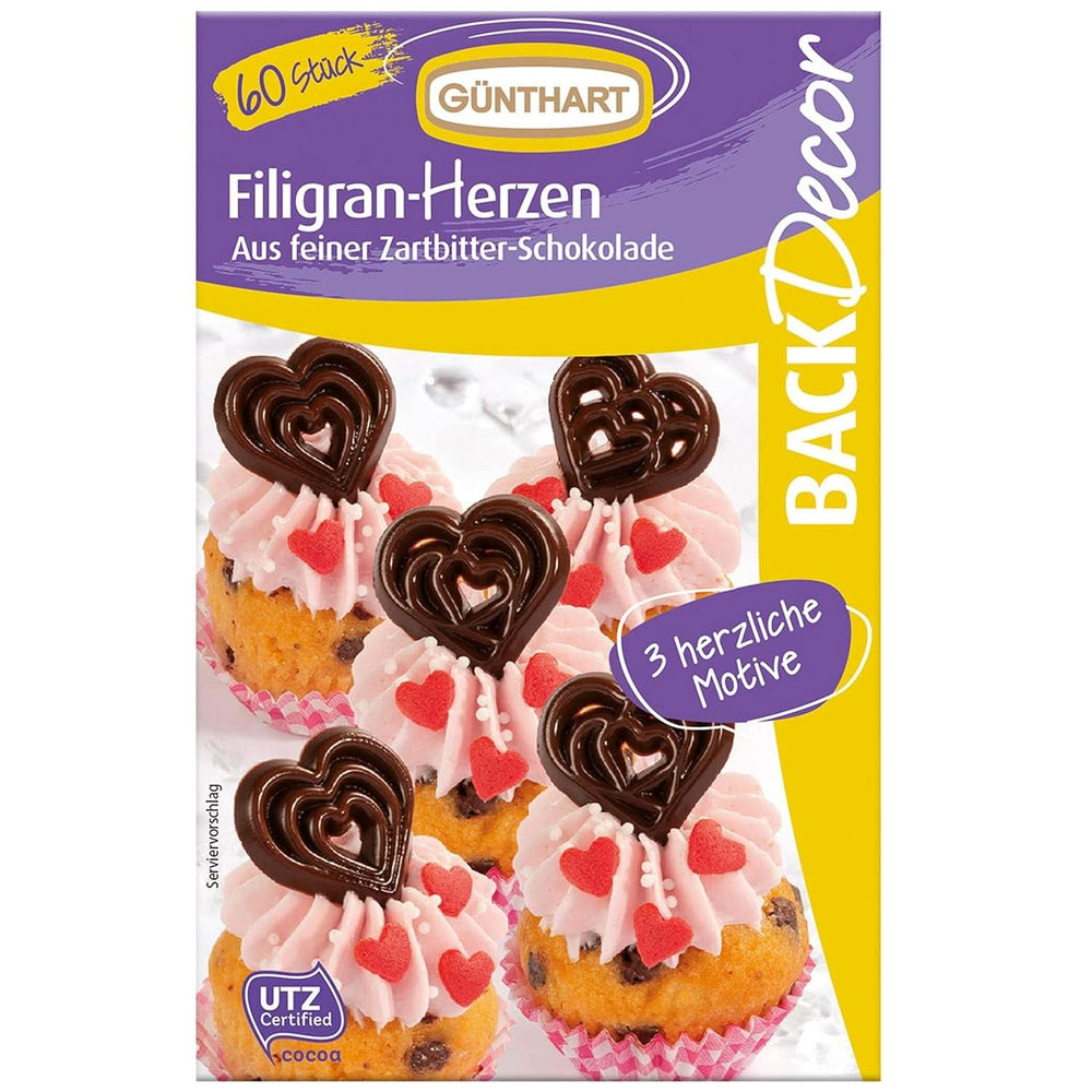 Günthart Backdecor, 90 Stück Schokoladenbuchstaben, Alphabet und Zahlen in feiner Zartbitterschokolade, 47 Gramm Naty Shop
