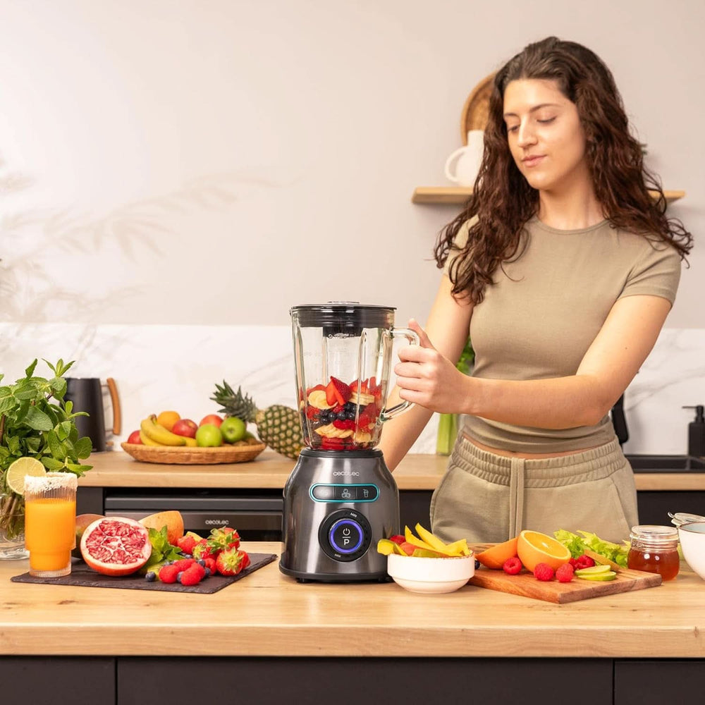 Cecotec Standmixer Power Black Titanium 2200MAX Smooth, 2200 W Maximale Leistung, 6 Klingen Aus Edelstahl, Ice-Crush-Funktion, Turbo- Und Smoothie-Funktion, Autoclean-Funktion Kitchen Naty Shop