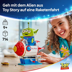 LEGO Disney and Pixar Toy Story Alien mit Pizza Planet Raketenfahrt - Raumschiff Spielzeug mit Alien Figur als DIY Deko - Geschenk für Jungen und Mädchen ab 9 Jahren sowie Toy Story Fans - 43307