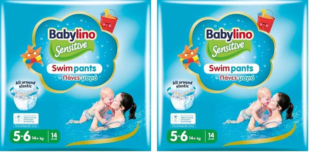 Pantaloni de înot Sensitive, scutece pentru mare și piscină Mama si Copilul Naty Shop Mărimea 5/6 (14 bucăți) (pachet de 2)