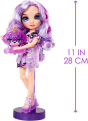 Păpușă Rainbow High Fashion cu Slime și Animal de Companie - Violet (Mov) - Păpușă Sclipitoare de 28 cm cu Slime Sclipitor, Animal de Companie Magic și Accesorii de Modă - Jucărie pentru Copii - Ideală pentru 4-12 Ani